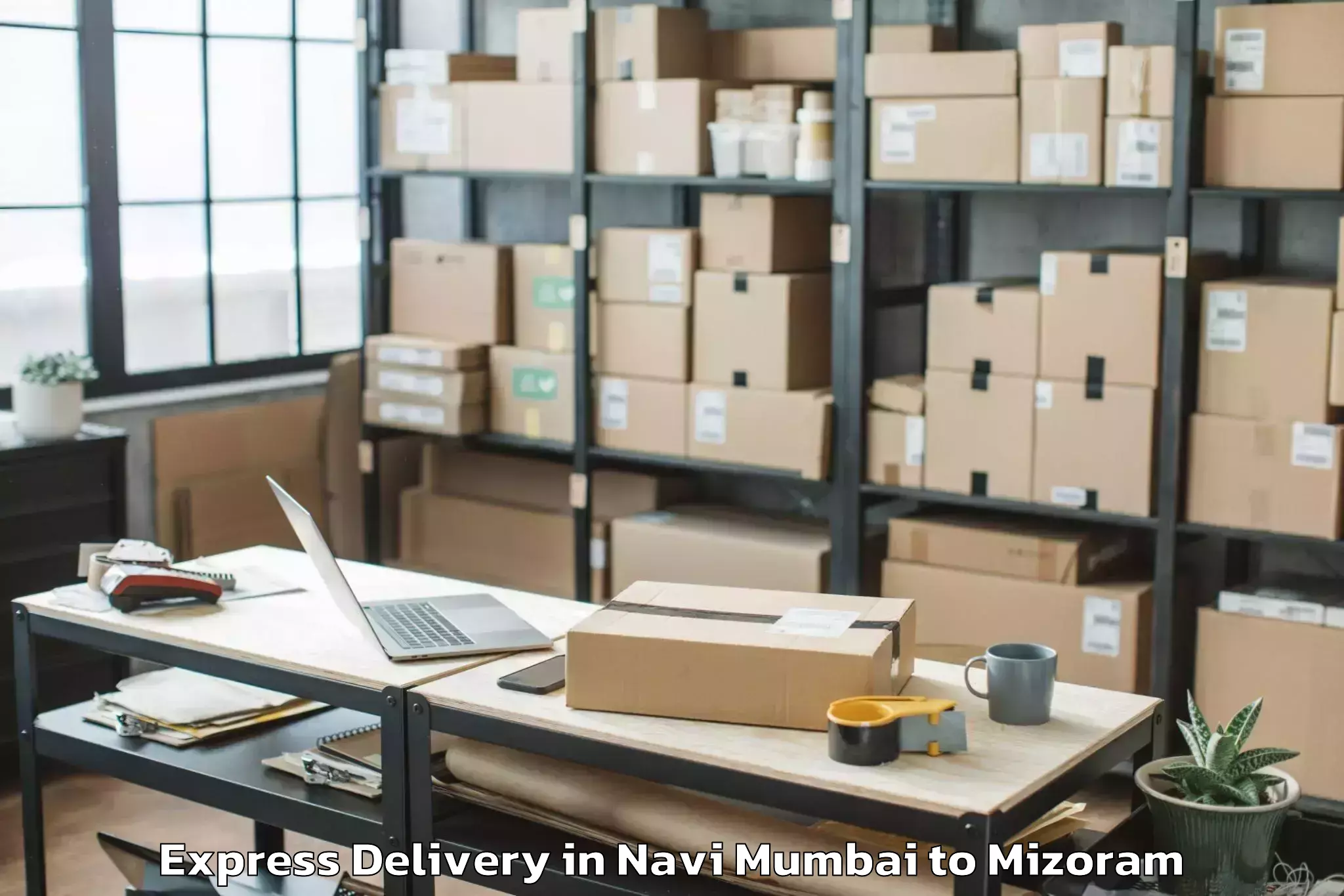 Expert Navi Mumbai to Hnahthial Express Delivery